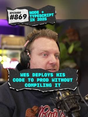 Wes deploys his code without compiling, and instead runs TSX in prod. 🆕 Recent episode: Node + TypeScript in 2025 🔗 learn more: syntax.fm/869 💬 This episode is a discussion on running TypeScript code in Node.js without needing compilation, now that Node supports type stripping. Covers limitations, tools like TSX and Deno, and the much smoother developer experience working with TypeScript. #nodejs #webdev #coding #syntaxfm #typescript #deno #txs