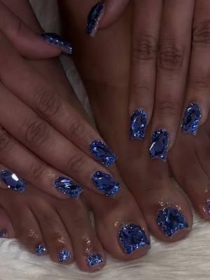 Blue bling 😮‍💨🎀 @clawsbymari on insta to book!  #blingnails #nailsandtoes #bluenails #acrylictoes #fyp #arizona #arizonanailtech #phxnails #phxnailtech #aquarius #nailinspo