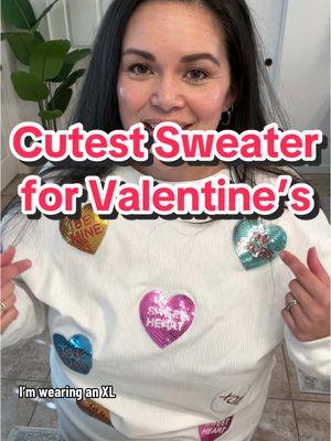 Cutest Sweater to wear all February celebrating Valentine’s. #valentines2025 #valentinessweater #february #february2025 #heartprints #tiktokshopfavorites #blogaboutitall  