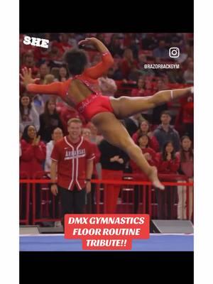 SHE. LEFT. NO. CRUMBS!! @Leahmarii #dmx #tribute #gymnastics #floor #routine #arkansas #ncaa #sec #razorback #blackgirlmagic #dmxforever  #stick #queen #Sticky #leah #fun