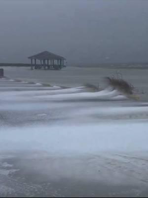 Blowing snow on Pensacola Beach #flwx  