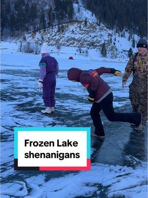 Seriously, how was the ice thick enough to walk on @livia @EazyBrizy @Mike D @squidney_____ #frozen #lake #shenanigans #how #hockey #frozenfish ##frozenlake