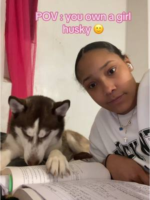 Like I’m just trynna finish my study sis and you trynna eat my book 😀🤌🏻 #fyp #ged  #huskylifestyle 