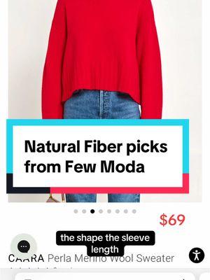 Replying to @magmenendez my green sweater is from @FEW MODA but I got it in 2022! Here’s some other items I’m liking from Few Moda right now! #naturalfiberclothes #notsponsoredbutshouldbe #naturalfiberpicks #fewmoda #fabrictok #fyp #fashiontiktok 