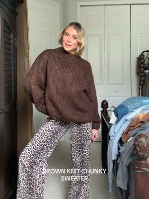 A new sweater to add to the collection loving a chocolate brown moment and this is such a good knit oversized chunky sweater 🧸 wearing size small. Comes in other colors & it’s affordable.  #oversizedsweater #oversizedsweateroutfit #basicsweater #tiktokviralsweater #tiktokshopsweater #knitsweater #loungewear #TikTokShop #outfit #tryon #tryonhaul #tryonwithme #sweater #sweaterweather #sweaterstyle #sweatertiktokshop #sweatertiktok #tiktokshopping #TikTokShopHaul Women's Fall & Winter Solid Chic Split Hem Crewneck Knitting Jumper, Basic Casual Loose Long Sleeve Sweater for Daily