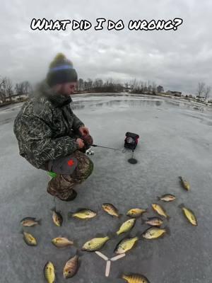 Since everyone on here are experts. What did I do wrong? #icefishing #fish #bass #hardwater #crappie #bluegills #crappiefishing 