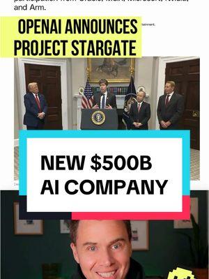 OpenAI announced Project Stargate, a new $500b joint venture company designed to build out AI infrastructure. The new US President held a press conference to announce it with Sam Altman, Oracle’s Larry Ellison and the CEO of Softbank.  Looks like spending on AI isn’t about to slow down. #ai #openai #artificialintelligence #projectstargate #ainews #samaltman  @Gavin Purcell