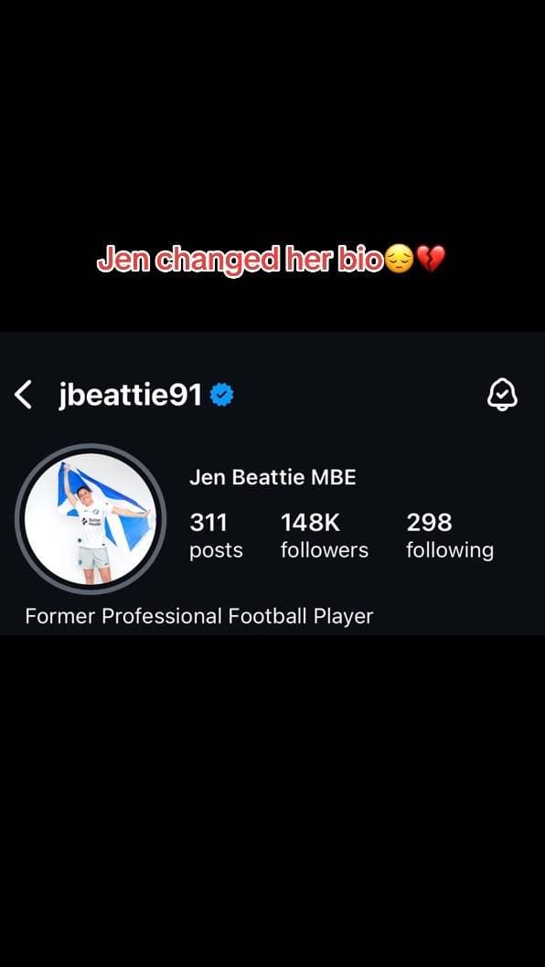 (I know it makes sense that she did, I’m just sad🥺) #jenbeattie #retirement #arsenalwfc #bayfc #nwsl #wsl #woso #wlw #lgbt #lgbtq #fyp 