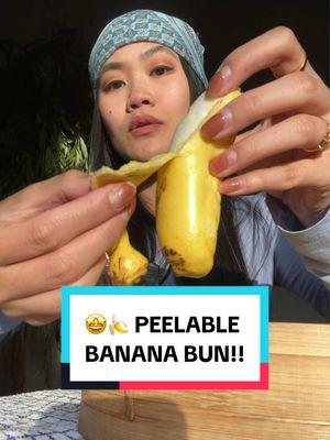 🤩🍌 ok coolest PEELABLE banana steamed bun ever 🍌🤩 @Bloom Nutrition #bloompartner #banana #peelable #steamedbun #asmr #steamed 