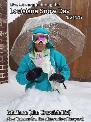 Meteorologist Madison back at the scene of the Louisiana Snow Storm 2025 🌨️❄️ ##Snola2025##LouisianaBlizzard##NewOrleansSnow##WinterStorm##CajunSnow##DeepSouthSnow##SouthernWinter##SnowInTheSouth##NOLAWeather##SnowDayFun##FrozenFrenchQuarter##LouisianaFreezeSnola 2025, Louisiana blizzard, historic Louisiana snow, rare snow in the South, New Orleans snow day, winter storm Louisiana, arctic blast 2025, Louisiana freeze, snow in Louisiana, NOLA winter, deep South snow, snowstorm in NOLA, Louisiana winter weather, unexpected snow Louisiana, snow-covered New Orleans, Louisiana winter wonderland, frozen French Quarter, winter fun Louisiana, snow day prep, Louisiana snow accumulation, Gulf Coast snowstorm, winter storm prep Louisiana, snow day survival, Louisiana cold snap, snow in Baton Rouge, snow in the South, winter storm checklist, cozy winter vibes, New Orleans winter fashion, Louisiana ice storm, staying warm in the South, Louisiana snowfall records, snow day outfits, Louisiana weather extremes, snow-covered bayous, southern winter storm, snowball fights in Louisiana, Louisiana snow emergency, Cajun snow day, first snow in New Orleans, winter activities Louisiana, winter-proofing homes, frozen pipes Louisiana, snow day surprises, winter storm 2025, French Quarter in the snow, snow day essentials, cold weather hacks, snow fun for kids Louisiana, staying warm tips, South Louisiana winter freeze