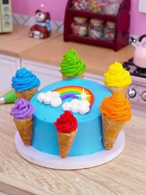 Ice cream rainbow cake #miniature #minicooking #minibakery #foryou #minicake #fyp #cutecake #tinycake #cakedecorating #decoratingideas #asmr #DIY #yummycake #LearnOnTikTok #viral #food #cooking #trending #relax #minifood #satisfying #satisfyingvideo #cake #caketiktok #cakedecor 