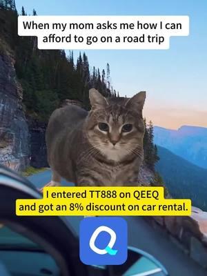 Use the promocode "TT888" on QEEQ to get an 8% discount on car rentals#travel #qeeq #fyp #roadtrip #carrental 