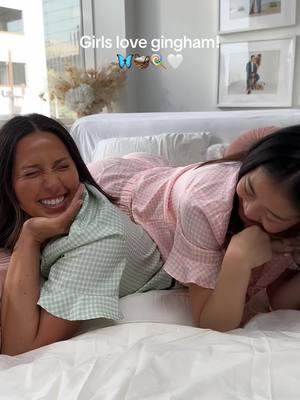 Picture this: you and your girls are getting ready on the day of your wedding in the Frankie Gingham PJs, giggling, and making memories before you say ‘I Do’ 💘 #ginghamshorts #ginghamset #pjset #gettingreadyoutfits #matchingpjs 