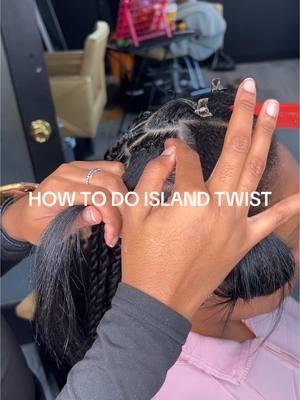 Step by step on how I do my island twist! LINK IS IN MY BIO TO BOOK! This style is “freestyle island twist”  #fyp #knotlessbraids #atlantahairstylist #knotlessatl #knotlessatlanta #knotlessboxbraids #knotlessatlbraidsatl #knotlessatlbraider #atlanta #feedins #feedinbraids #fulanibraids #fulani #atlantahairstylist #fulanibraidsatl #islandtwist #islandtwistatl #islandtwistatlanta #invisblelocs #invisblelocs #invisiblelocstwist 