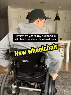 New wheelchair who dis!! #wheelchair #wheelchairlife #interabledcouple #adaptandovercome #newwheels #husbandwife 