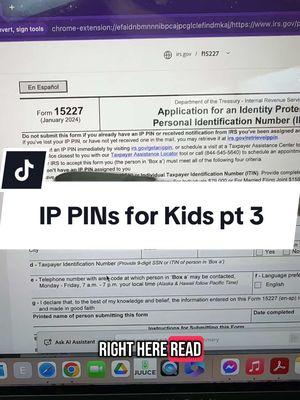 It’s not too late to get your dependent an IP PIN 📌 #yourtaxinstuctorshawn #ippin #ippinforkids #taxprofessional #taxes #irs #dependentippin #form15227 #DEPENDENTS #taxnews #refunds #taxtok #taxseason2025 