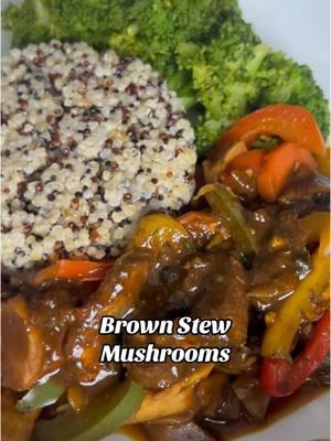 Brown Stew Mushrooms 🍄‍🟫🇯🇲  Day 16 of my 21-day fast. INGREDIENTS: 8 oz baby bella mushrooms 4 oz king oyster mushrooms 1/2 onion, chopped 4 garlic cloves, minced 2 scallion stalks, chopped 2 thyme sprigs 1 scotch bonnet pepper 1/3 each red, green, yellow bell peppers, julienned 1 carrot, cut into coins 1 tbsp fresh green seasoning (optional) 1 tsp Tabitha Brown’s Sunshine all-purpose seasoning 1 tsp natural Jamaican all-purpose seasoning 1 tsp smoked paprika 1/2 tsp salt (optional) 1/2 tsp pepper  2 tsp coconut aminos  1 tbsp tomato paste 1 cup veggie stock (or more as needed) This took about 15 minutes. . . #brownstew #veganbrownstew #mushroomrecipe #jamaicanfood #21dayfast #typhaniecooks 