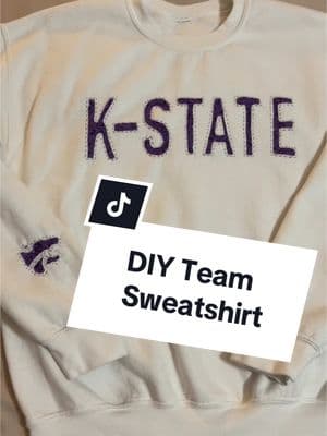 Where are all my Kansas State fans at?! 💜🤍🖤 #DIY #diyprojects #sewing #sewingproject #KansasState #kstate #TeamApparel #teamshirts #craft #crafting #HobbyLobby #sweatshirt #BudgetCrafting #BudgetFriendly