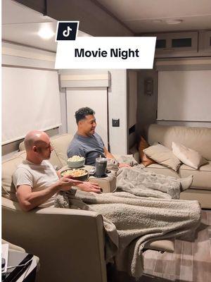 Let’s have a movie night in the Rv ✨🍿 ( mark fell asleep not even halfway into the movie )  #fulltimervers #movienight #fypシ 