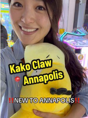 AHHHHHH‼️ You guys have NO idea how excited I am that @Kako Claw is now open in Westfield Annapolis Mall. I absolutely LOVE claw machines so I jumped at the opportunity to go - thank you for hosting me ❤  Here’s what you need to know: ▪️They have SUPER cute prizes - I especially LOVED their plushies! I managed to score two penguins and two octopuses, lol, BUT I didn’t win the capybara or bulbasaur 🥲. I guess that just means I have to go back ▪️Machines take 1-3 tokens per play, and there are 40+ available  ▪️They’ll give you a free bag to carry your prizes which is super convenient  ▪️You can trade your prizes in for bigger ones at the front. I traded 8 of mine for a Psyduck, lol. And he now lives on my couch.  ▪️It’s $1 per token, but if you spend $50 you get 55 and 120 if you drop $100!  Tag someone who’d LOVE to come here with you 🫶 📍1061 Annapolis Mall Rd Space 184, Annapolis ⏰M-Th 10-8pm, Fr & Sa 10-9pm, Su 11-7pm #fyp #foryou #foryoupage #annapolis #annapolismd #annapolismaryland 