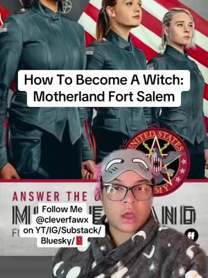 Have you ever wondered what it would take to become a witch?  #motherlandfortsalem #howtobecomeawitch #abigailbellweather #tallycraven #raellecollar #scyllaramshorn #anacostiaquartermaineney  #demetriamckinney #usarmy #military #history #salemwitchtrials  #creatorsearchinsights