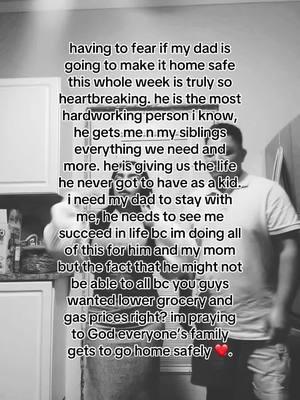 i started fearing this when i was a little kid, i am now 18 with the same fear again. i shouldn’t have to worry if my dad is going to be able to get home. my prayers go out to everyone with immigrant parents/families 🙏🏻❤️. #fyp #immigrantparents #prayers #immigrantslivesmatter 