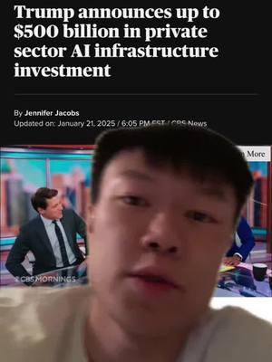 #greenscreen Trump just announced $500 billion into AI infrastructure #artificialintelligence #artificialinsemination #machinelearningengineer #machinelearning #datascience #dataanalyst 