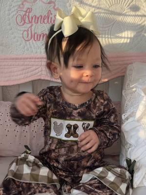 Dying at how cute she looks 💚🦌🦃🦆 Sponsored. #huntingbaby #tiktokshopfinds #camobabyromper #camobaby #babygirl #babiesoftiktok #girlmama #Loveyourboobs 