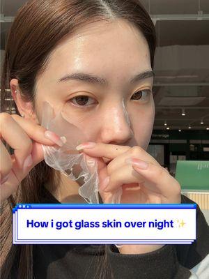 Overnight glass skin with only one product✨medicube collagen night wrapping mask #wrappingmask #medicube #collagenmask #skincaretips #glassskin #skinshed 