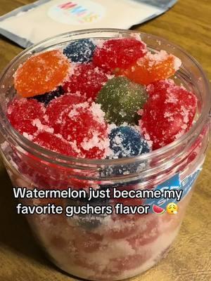 Mamav never misses def the most sour gushers out there #gushers #sourcandy #mamav #watermelongushers #snacktok #sourcandychallange #watermelon #candytok #snack #tiktokmademebuyit 