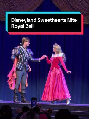 Disneyland Sweethearts Nite 2025 has an updated Royal Ball in the Fantasyland Theatre. There are several Princesses and Princes who are introduced on stage. Guests learn a watltk and then can meet the characters in photo ops afterward. The show plays about once an hour on the hour during the event #disneyprincess #princesstiana #sleepingbeauty #sweetheartsnight