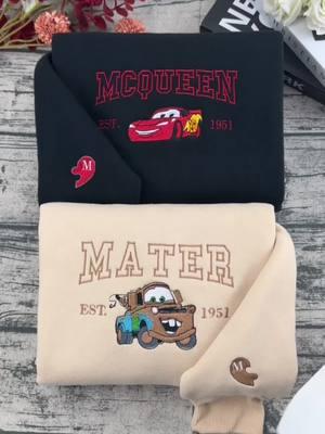 Best friends don't care if you're rusty or shiny✨  #mcqueencar #lightningmcqueen #lightningmcqueen95 #flashmcqueen #sallycars #mater #matercars #matercars2 #matchingembroidery #embroideredsweatshirt #embroideredhoodie #embroiderysmallbusiness #matchingsweatshirts #embroidery #friendship