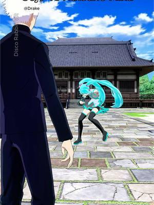 Gojo vs Hatsune Miku (part 2) 🤣🔥#gojo #gojosatoru #jjk #jujutsukaisen #anime #hatsunemiku #miku #vrchat #fortnite #trending