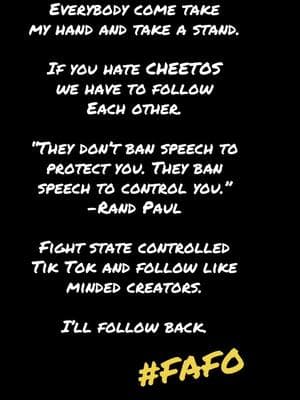 Over 70m Tik Tok creators agree… do you? #FAFO #massfollowing2025 #joinme #eminemrap #takeastand #freespeech #standupchallenge 