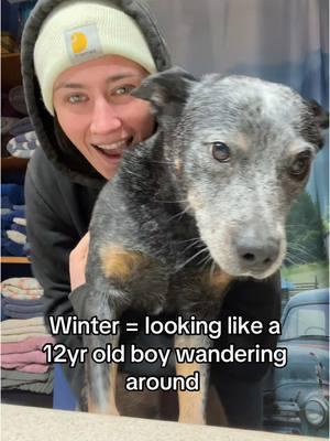 Oakley was not impressed 🤣 #winter #cold #funny #bluehealer #cattledog 