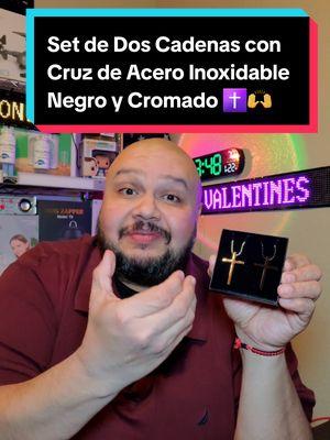 Replying to @angyaviles2977 @ROMASS Set de Dos Cadenas con Cruz de Acero Inoxidable Negro y Cromado ✝️🙌🕊 #cadenaconcruz #cadenacristiana #cruz #medalla #necklace #regalodesanvalentin #valentinesgift #romass #amor #febrero14 #sanvalentin 