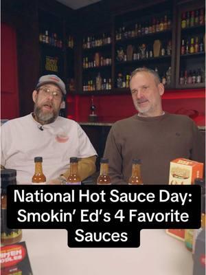 Happy #NationalHotSauceDay 🔥 Enjoy 20% off all of my sauces today 🎉 To celebrate, Dean & I are tasting my 4 favorite hot sauces at the moment. Comment your favorite #hotsauce below 👇👀  #spicyfood #hotsauces #hotsaucechallenge #favorites 