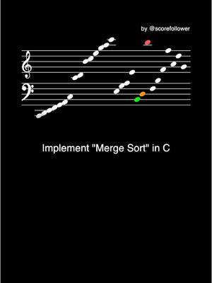 Merge Sort implemented in C #sortingalgorithms #sheetmusic 