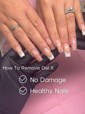 How To Remove Gel X Without Damaging Your Natural Nails 💅🏽 #gelxtutorial #gelxnails #gelxremoval #soakoff 