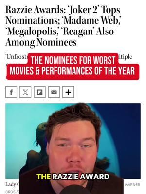 The Razzie Awards nominate the worst movies and performances of the year, here are the nominees for 2024 #razzies #razzieawards #borderlands #joker2 #megalopolis 