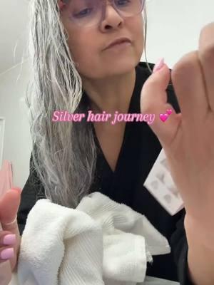 First time using this product, we shall see the outcome 💕 #silverhair #silversister #silversisters #longhair #longhairdontcare #loreal #lorealhaircare #hairwashday #hairwash #flightattendant #flightattendantlife #haircare #haircareroutine #thankyoutiktok #thanksforthelove #hair #hairtok #over50 #over50women 