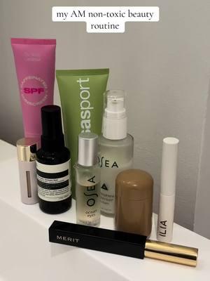 My favorite non-toxic beauty products I use in the morning #morningroutine #nontoxic #amskincare @OSEA Malibu @Kosas @Westman-Atelier @rhode skin @ILIA Beauty @MERIT Beauty @The Skinny Confidential 