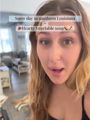 Historical Louisiana Snow day = Hearty Veggie Soup! #louisianasnow2025 #louisianasnowday #southernlouisiana #vegtablesoup #cajuncooking #cajunmomma 