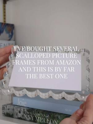 The CUTEST scalloped picture frame from Amazon! Sold as a three pack and easy to gift individually too! I love how thick these are so they stand up on their own - such a luxe look but for way less.  🩵 You can find these on my Amazon Storefront🩵 #amazonhome #amazonfind #founditonamazon #preppy #grandmillennial #grandmillennialhome #grandmillennialdecor 