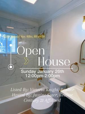 🚨Open House🚨 📍2203 Bicknell Ave. Niles, MI 49120 🗓️Sunday January 26th, 2025 ⏰12:00PM-2:00PM Listed By: Victoria Knight, Realtor Hosted By: Justine Sater, Realtor Century 21 Affiliated 830 Pleasant St. Saint Joseph, MI #NilesMichigan #Realtor #SouthwestMichigan #ForSale 