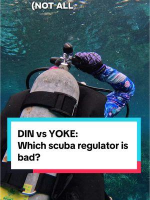 Scuba divers often ask me the difference between Yoke & DIN style regulators, so here’s a quick breakdown with pros & cons of each 👌🤿✅ #scuba #scubagear #techdiving #scubamemes #comparisonvideo #scubadivingwithkenny 