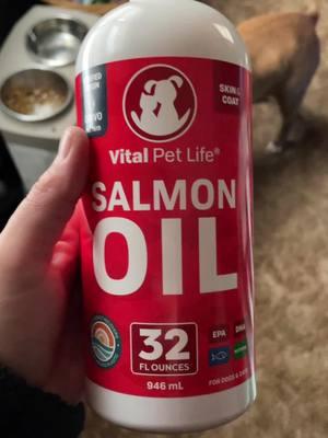 Sometimes it takes a lil razzle dazzle for the dogs to eat their food. They love this stuff! #salmon #salmonoil #food #foodtopper #dogs #dogsoftiktok 