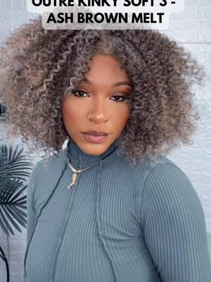 Wig: Outre Kinky Soft 3 in Ash Brown Melt Bouncy and beautiful! #ebonyline #outrehair #fyp #wiginstall #syntheticwig #wiglover #viral #trending #hairinfluencer #blackgirlhair #protectivestyles #wigoff #allnatural #foryou #fyp #4u #glueless #gluelesswig #newarrival