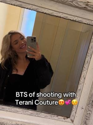 BTS of shooting with Terani Couture #teranicouture #modella #creatorsearchinsights 