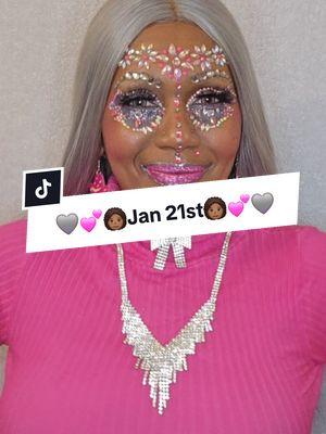 🩶💕👩🏾‍🦱Jan 21st👩🏾‍🦱💕🩶 @MoE @MoE @MoE  #transition #makeuptransition #faceart #facejewels #glittermakeup #creativemakeup #faceartmakeup #jan21st #jan2024 #pink  #pinkandgrey #sliver #grayhair #graymakeup #greyhair #pinkmakeup #pinkglitter #pinkeyes 